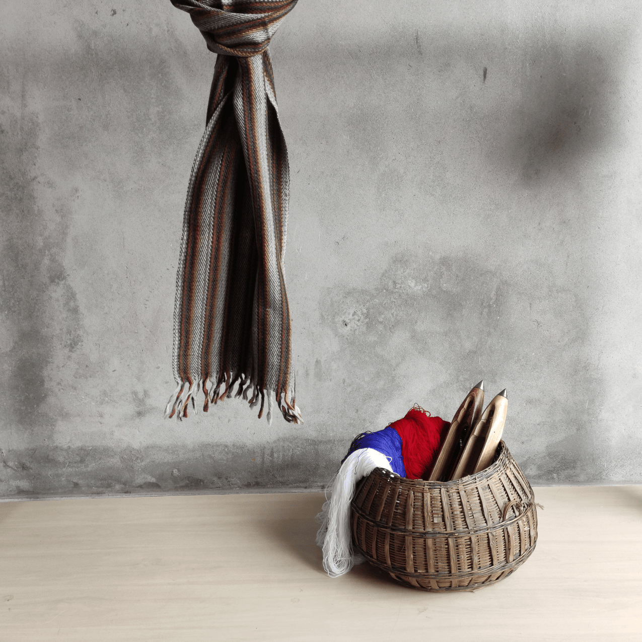 Hand Woven Pure Merino Wool Muffler Stripes