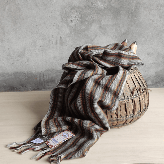Hand Woven Pure Merino Wool Muffler Stripes