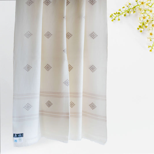 Women Merino Wool Shawl- White