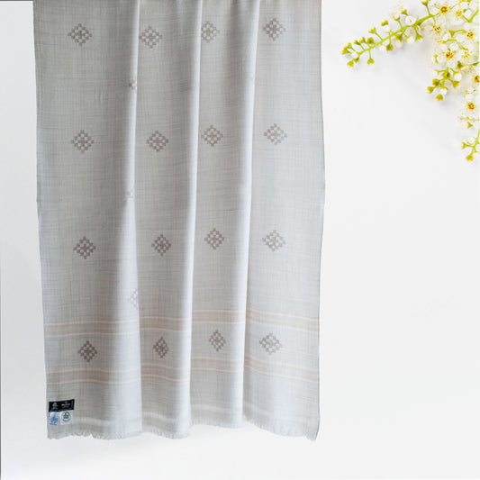 Women Merino Wool Shawl- Light Grey