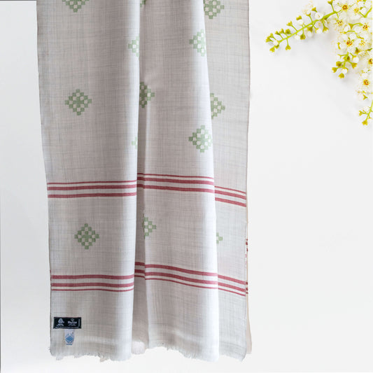 Women Merino Wool Stole- Light Grey