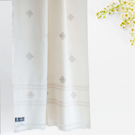 Women Merino Wool Stole- White