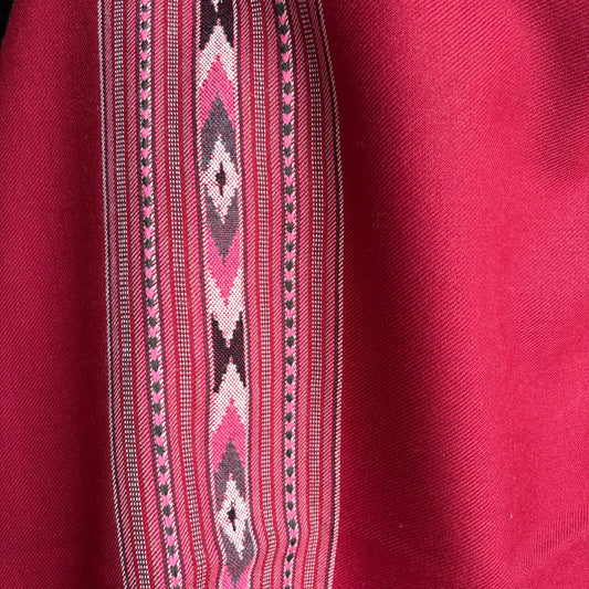 Handloom Pure Merino Wool Shawl (Maroon)