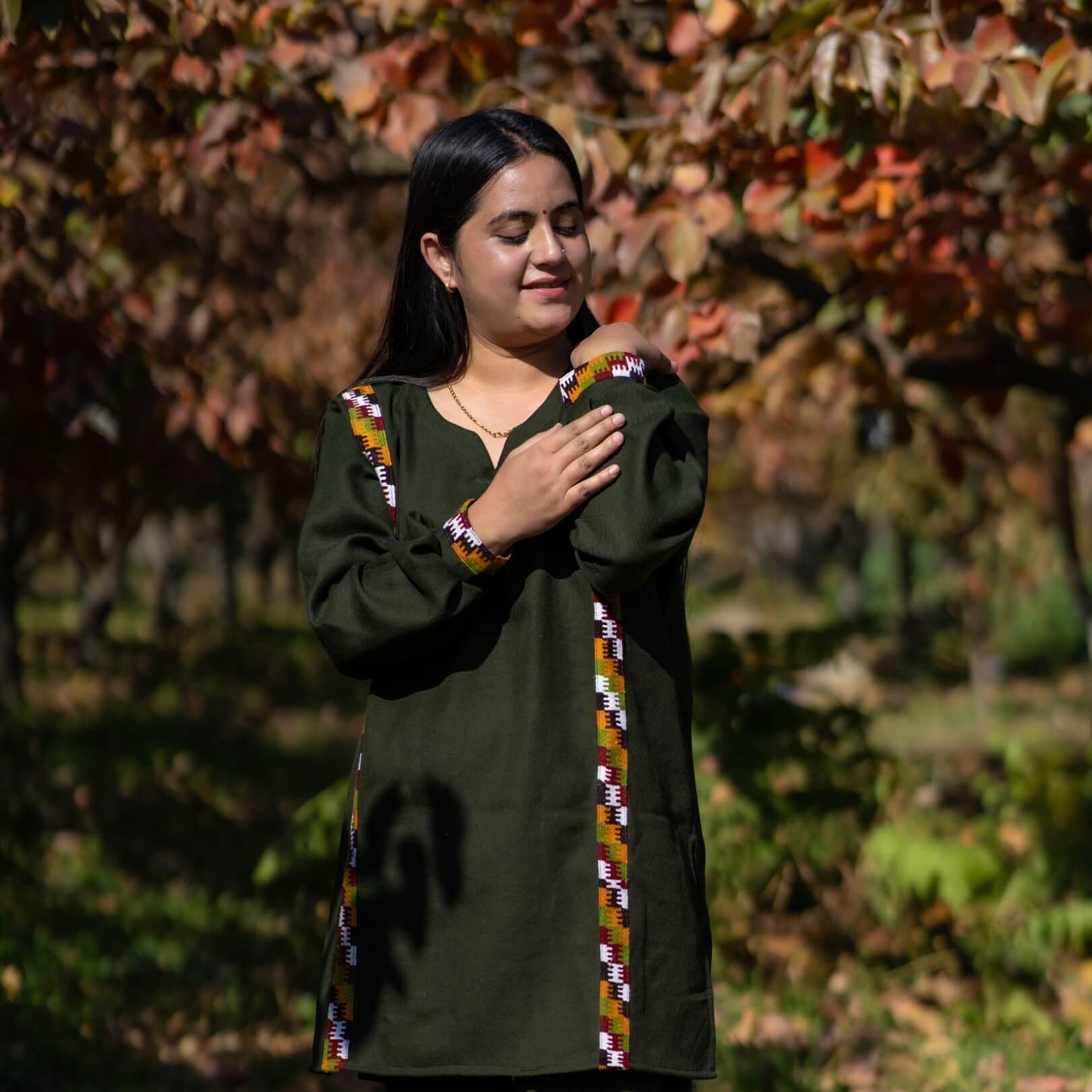 Merino Wool Co-ord Set for Women (Olive Green)