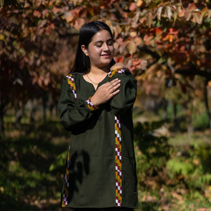 Merino Wool Co-ord Set for Women (Olive Green)