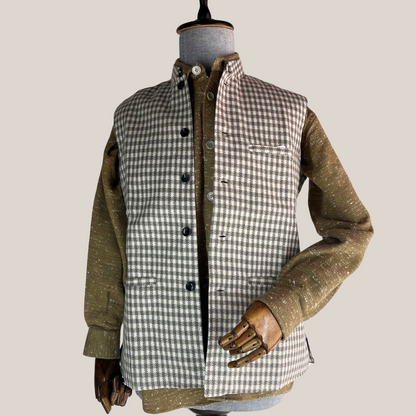 Men's Grey & White Woolen Nehru Jacket