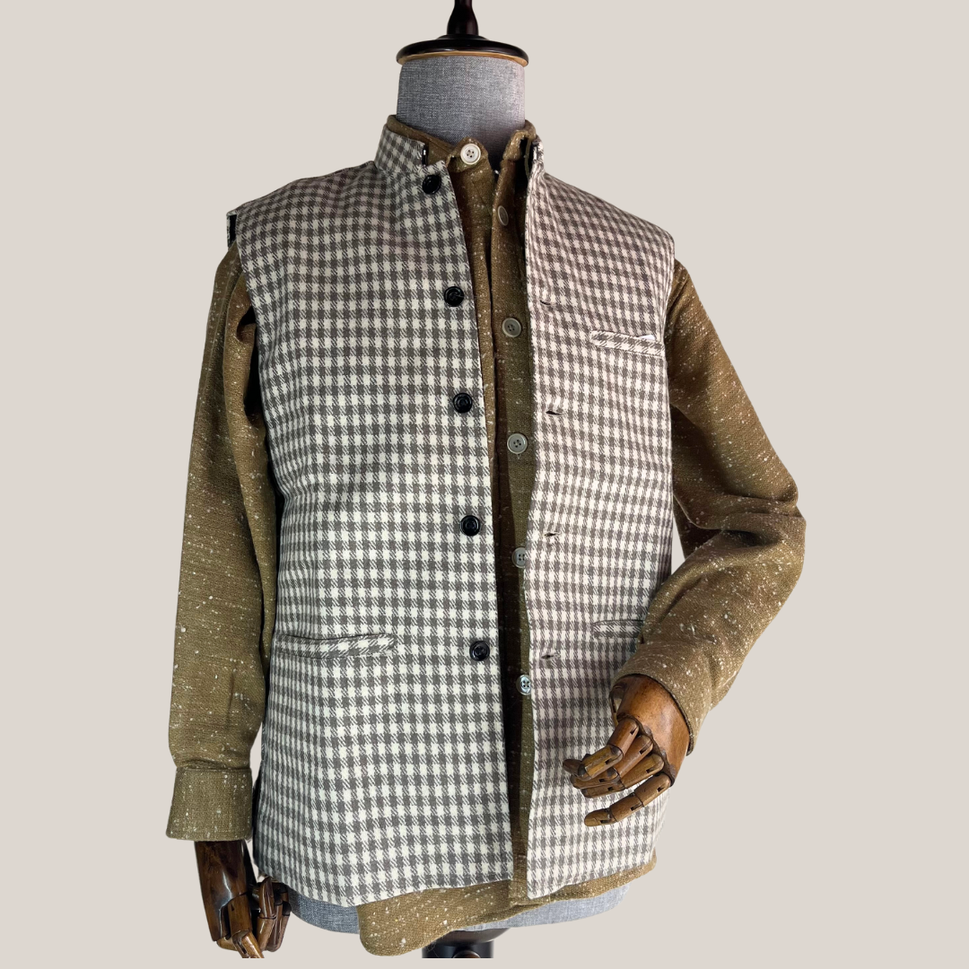 Men's Grey & White Woolen Nehru Jacket