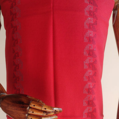Handloom Women's Woolen Suit with Stole (RED)
