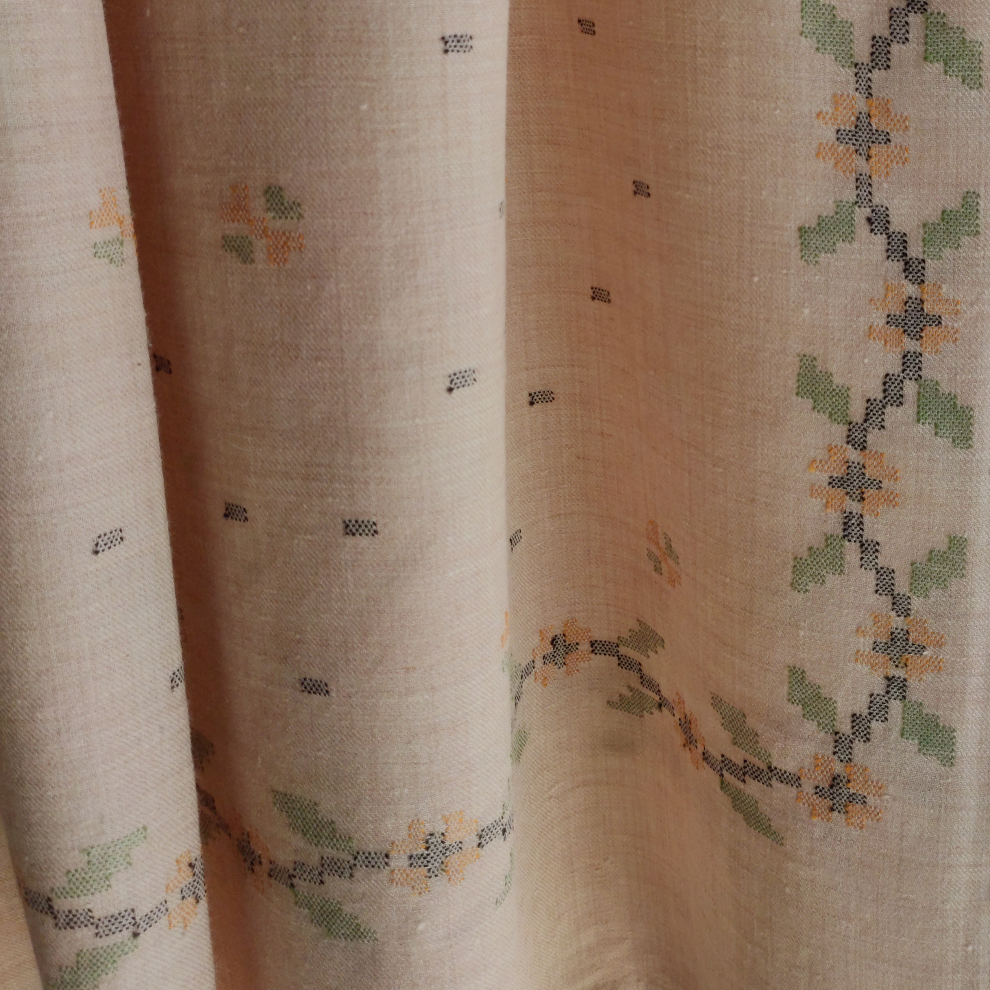 Handwoven Angora+Wool Shawl Fawn