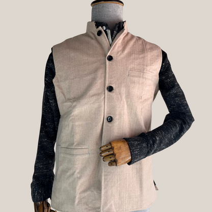 Men's Fawn Woolen Nehru Jacket