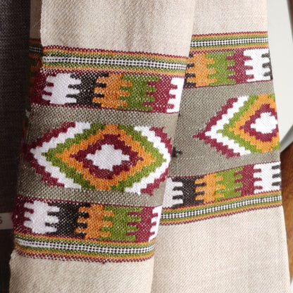 Hand Woven Pure Merino Wool Kullu Stole Fawn