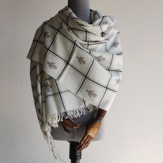 Hand Woven Pure Merino Wool Kullu Shawl