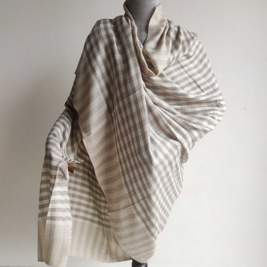 Mens Pure Pashmina Shawl ( Check Loi)