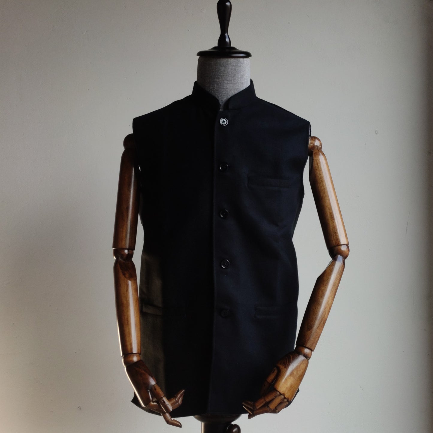 Men's Black Tweed Nehru Jacket