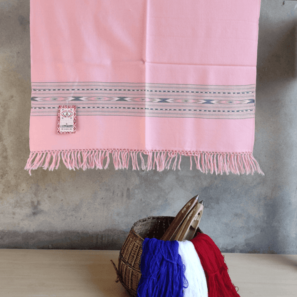 Hand Woven Pure Merino Wool Kullu Stole (396) Pink