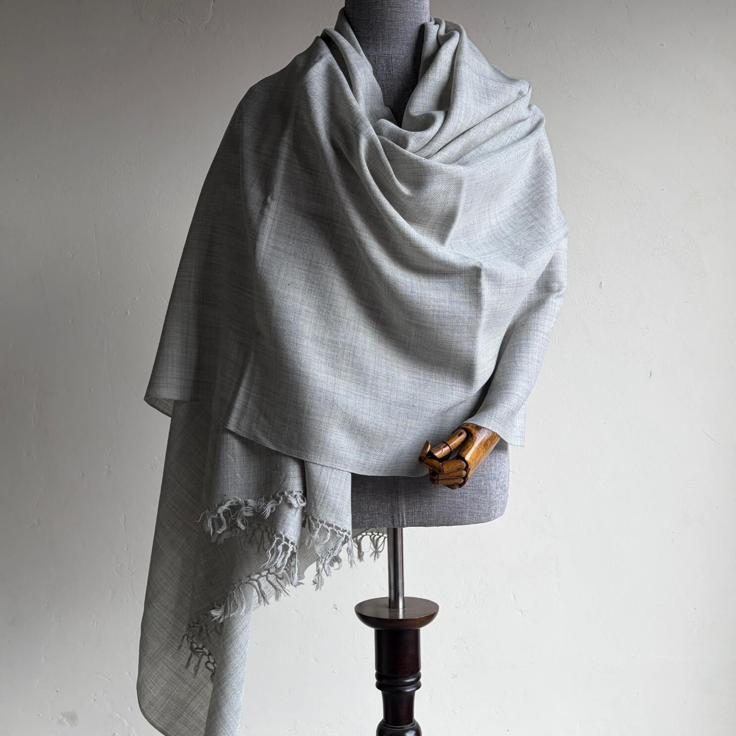 Pure merino wool Men's shawl - Grey