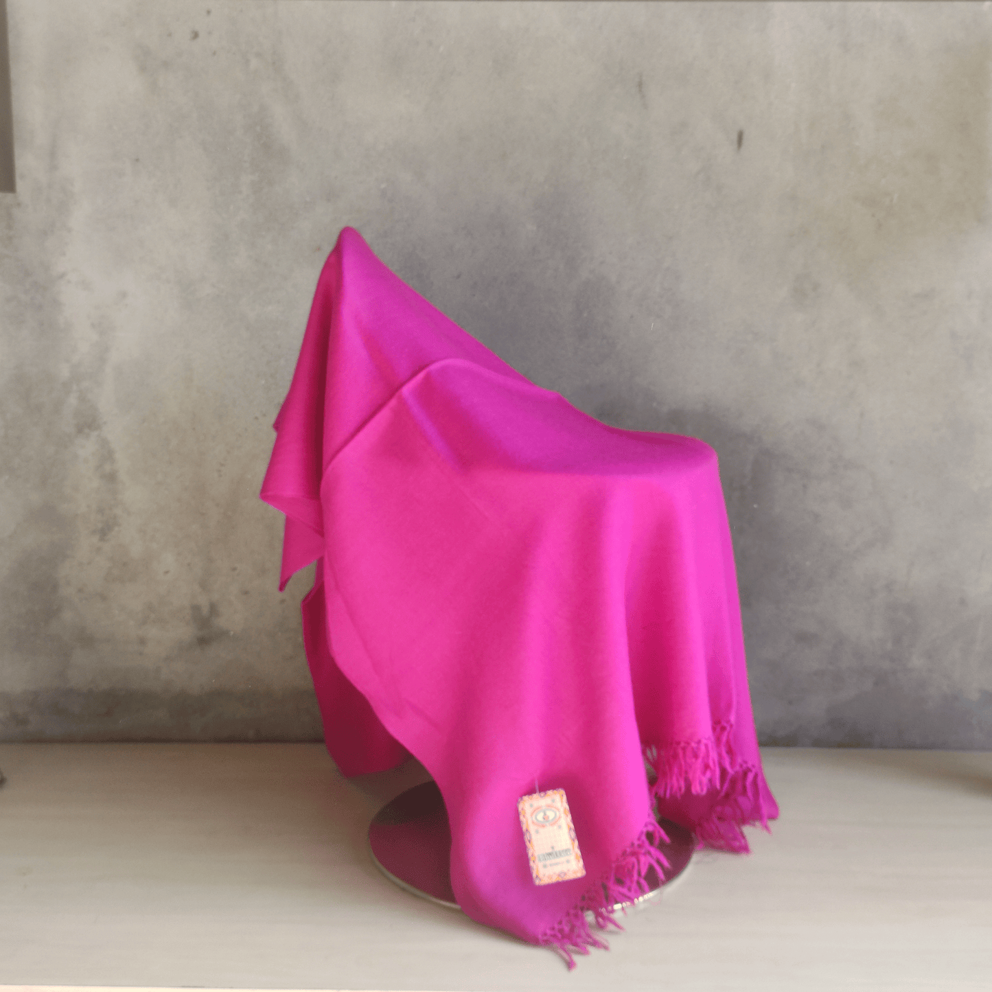 Hand Woven Pure Merino Wool Kullu Shawl- pink