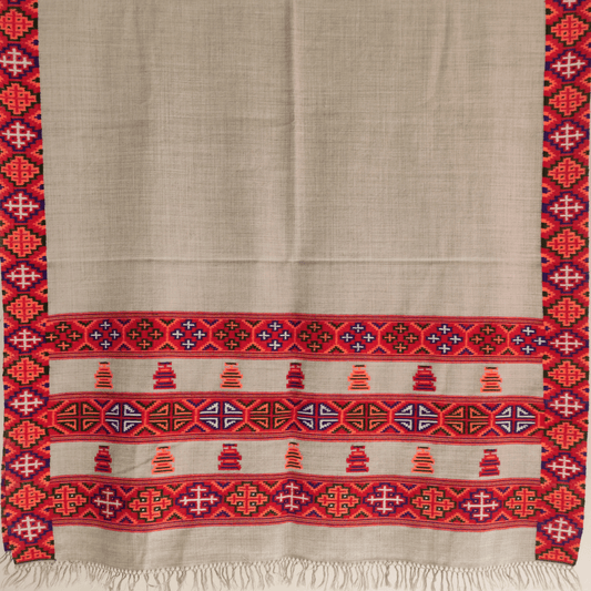 Hand Woven Pure Merino Wool Traditional Kinnauri Shawl