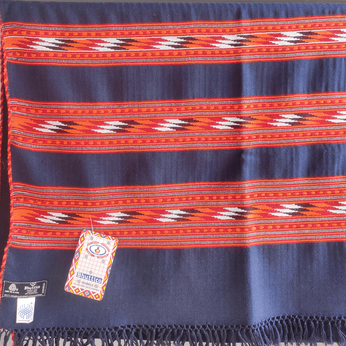 Hand Woven Pure Merino Wool Kullu Stole (Gugtu 3D)