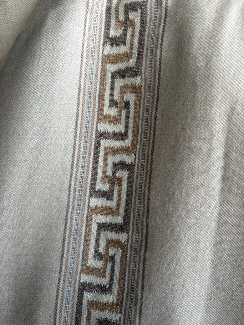 Women Pure Pashmina Wool Shawl- Beige