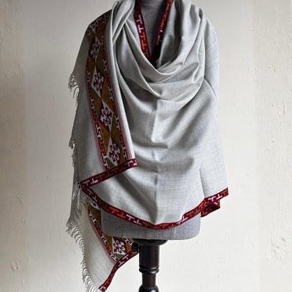 Pure merino wool shawl - Grey 