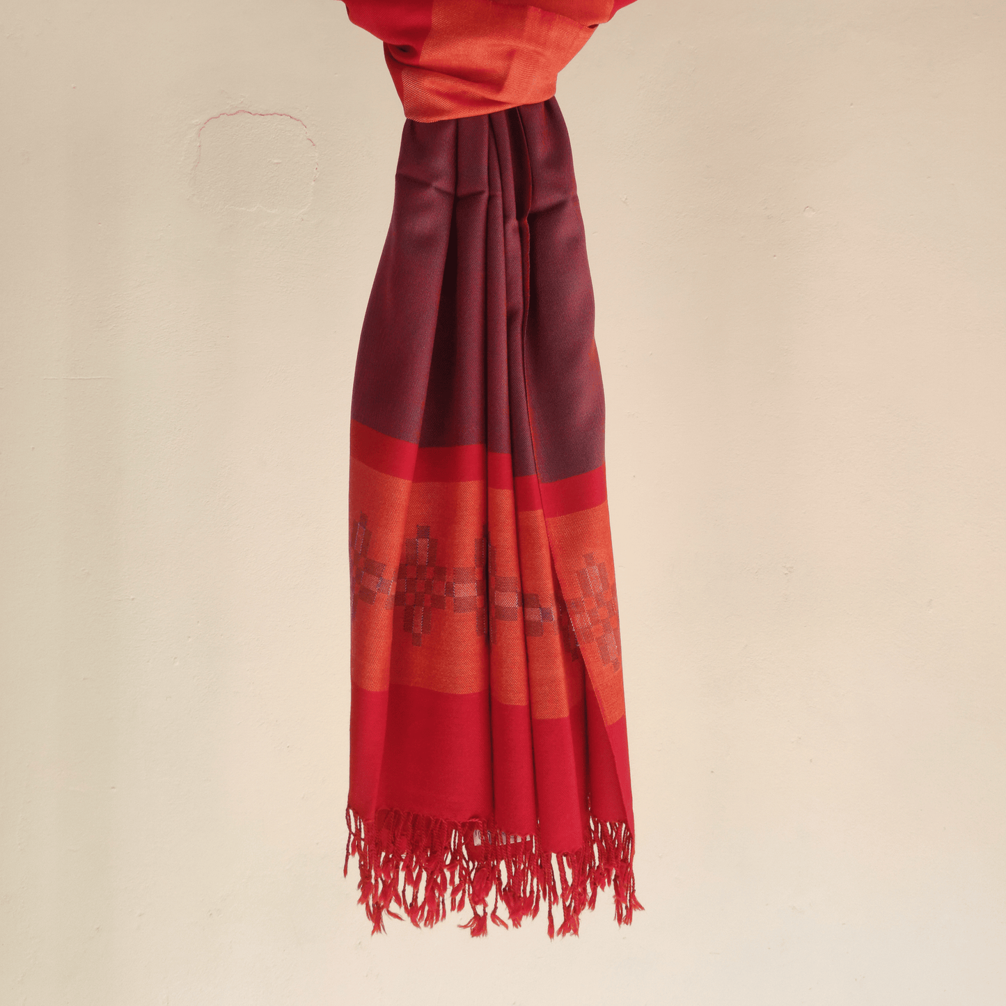 Hand Woven Pure Merino Wool Kullu Shawl