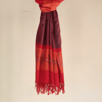 Hand Woven Pure Merino Wool Kullu Shawl