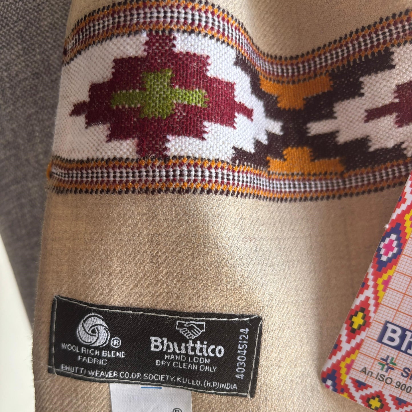 Hand Woven Polywool Muffler Fawn