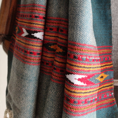 Hand Woven Pure Merino Wool Kullu Stole