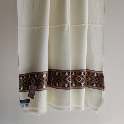 Handwoven Angora+Wool Shawl White