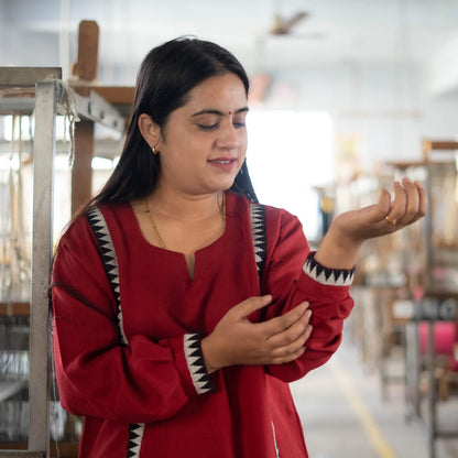 Merino Wool Co-ord Set for Women (Wine Red)