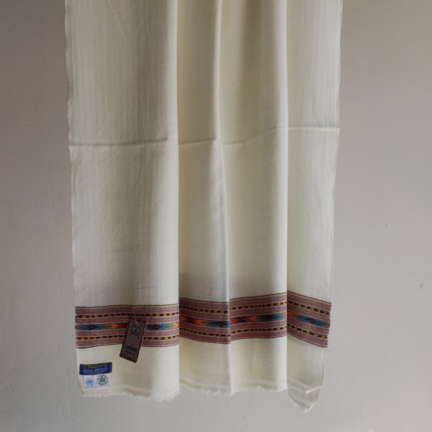 Handwoven Angora+Wool Shawl White