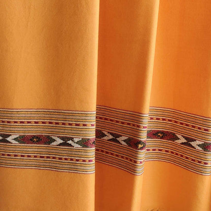 Hand Woven Pure Merino Wool Kullu Shawl Mustard