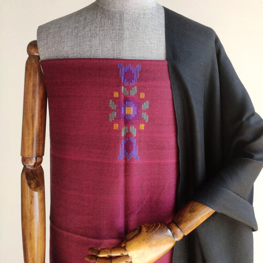 maroon woolen suit for women