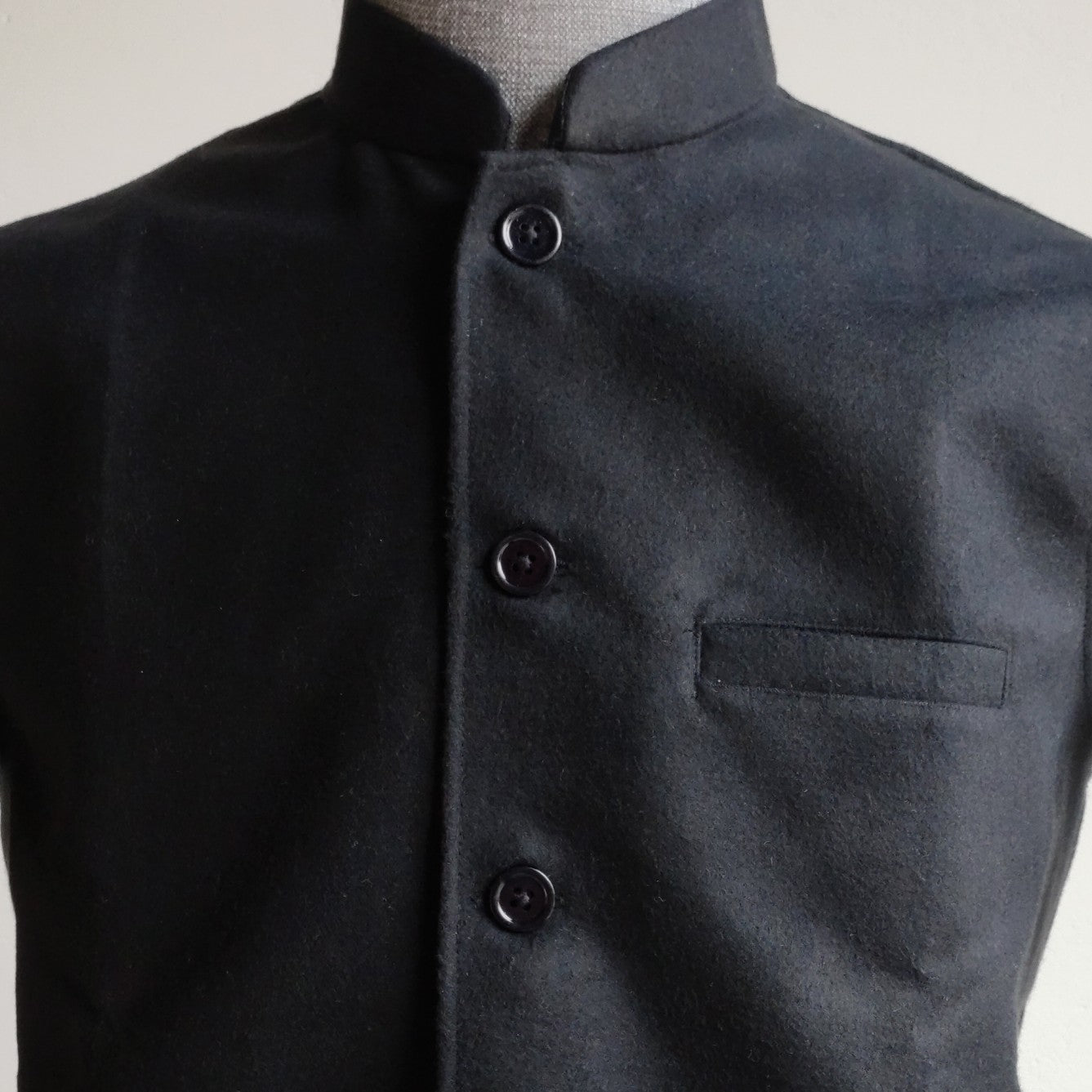 Men's Black Tweed Nehru Jacket