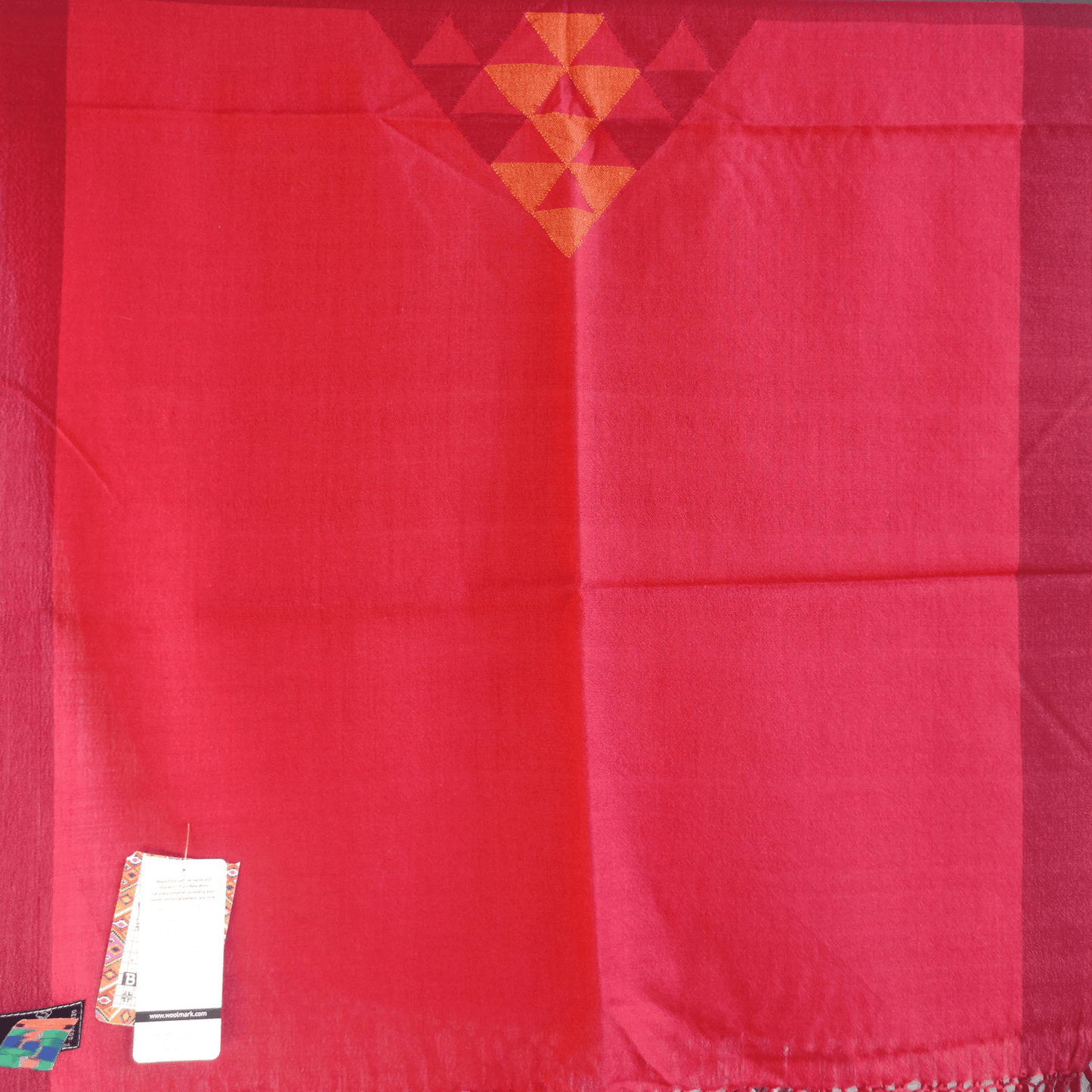 Hand Woven Pure Merino Wool Kullu Stole (GULABI-005) Red