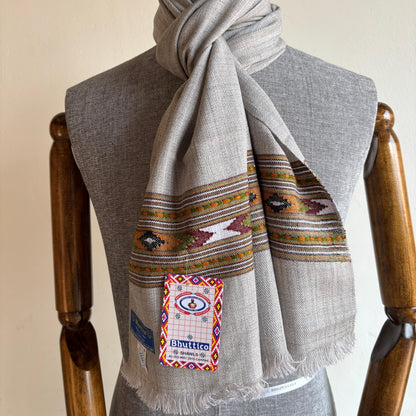 Hand Woven Cashmilon Muffler Grey