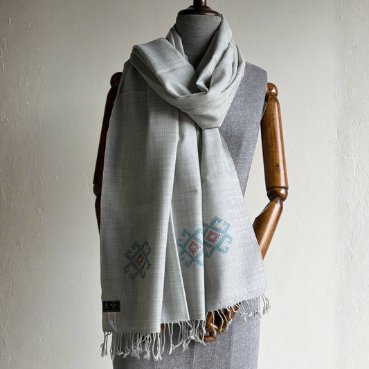 Pure merino wool stole - Grey 