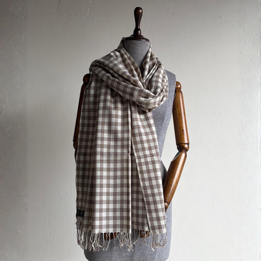 merino wool stole  check design