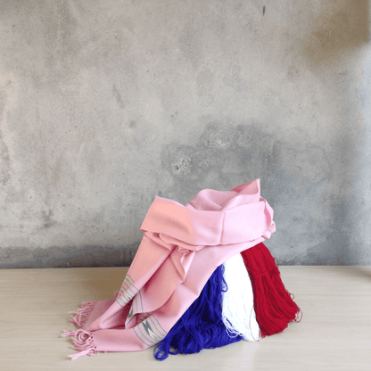 Hand Woven Pure Merino Wool Kullu Stole- (393) Pink