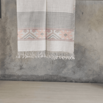 Hand Woven Pure Merino Wool Kullu Shawl- grey