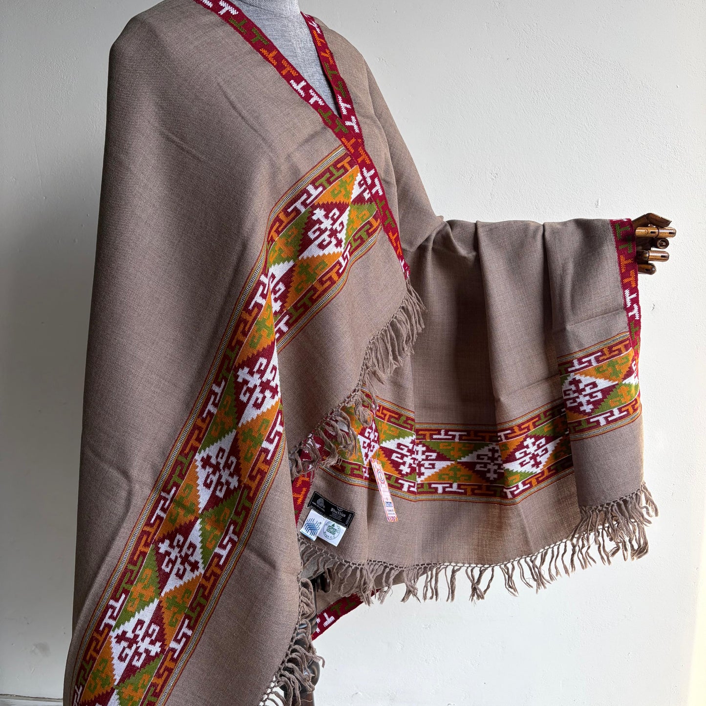 Handloom Pure Merino Wool Shawl (Taupe colour)
