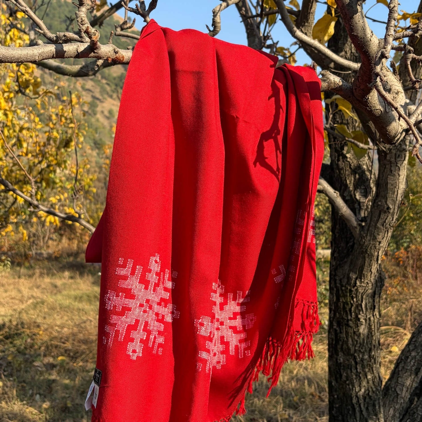 The Red Snowflake Shawl
