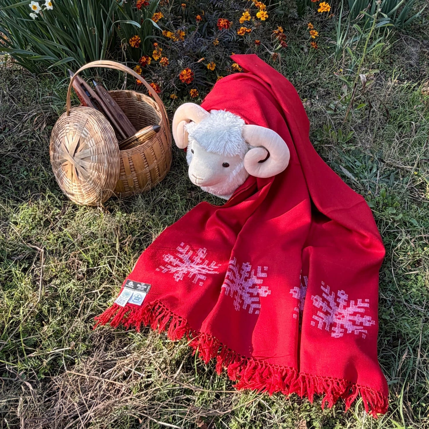 The Red Snowflake Shawl