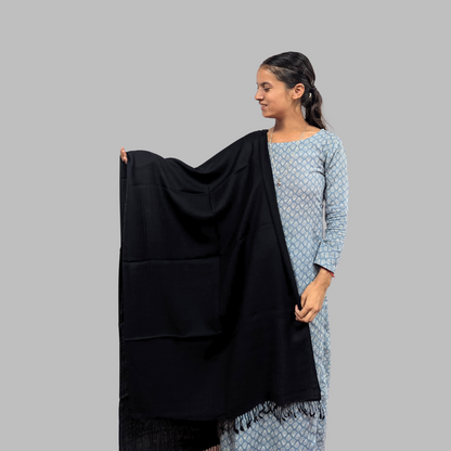 Hand Woven Pure Merino Wool Kullu Stole (PLAIN)