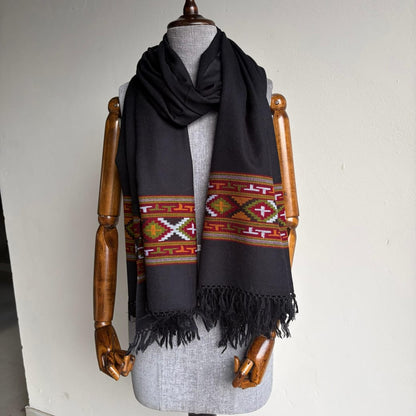 Hand Woven Pure Merino Wool Kullu Shawl