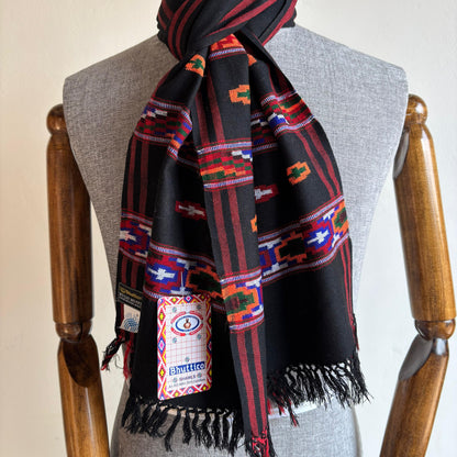 Hand Woven Pure Merino Wool Muffler Black