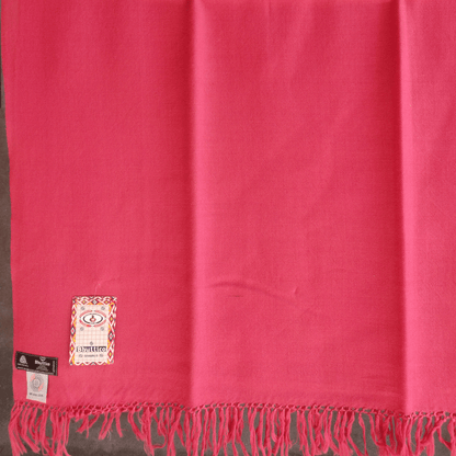 Hand Woven Pure Merino Wool Kullu Shawl- pink