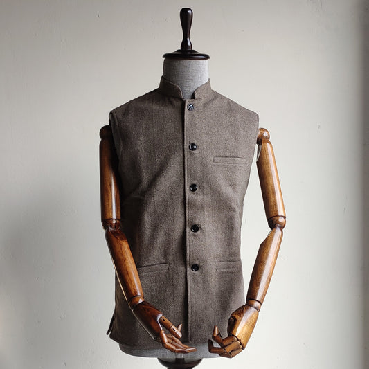 Men's Dark Grey Woolen Nehru Jacket