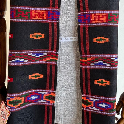 Hand Woven Pure Merino Wool Muffler Black